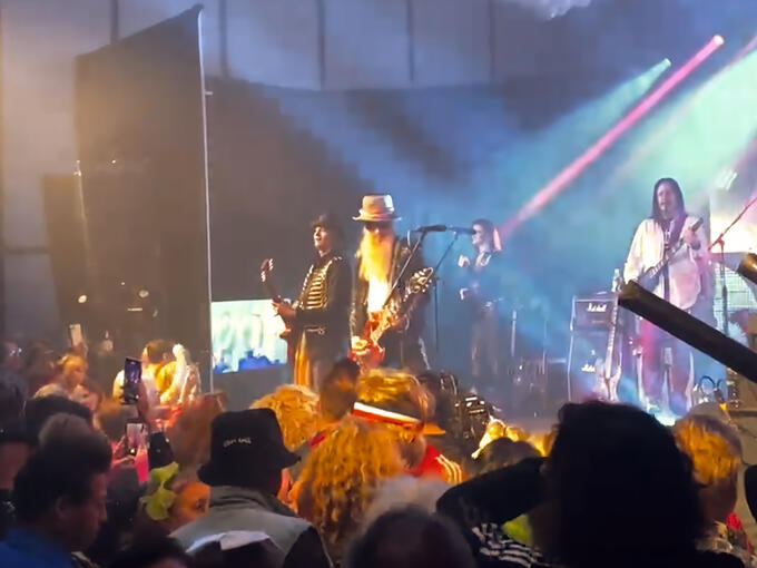 Moni Scaria with Billy Gibbons (ZZ Top, Rock & Roll Hall of Fame), John Payne (Asia) - Dallas TX